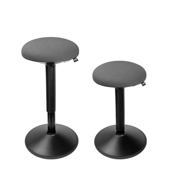 123encre tabouret rond ergonomique avec ressort à gaz (47 cm - 64 cm) - noir 390052 - 3
