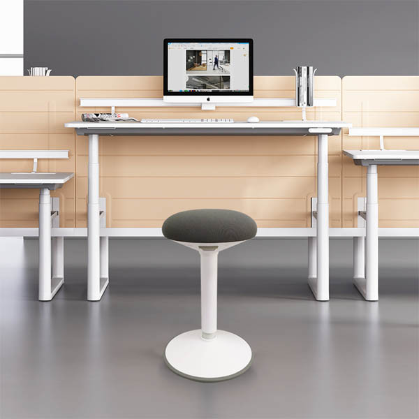 123encre tabouret rond ergonomique avec ressort à gaz (57 cm - 82 cm) - blanc 390051 - 6