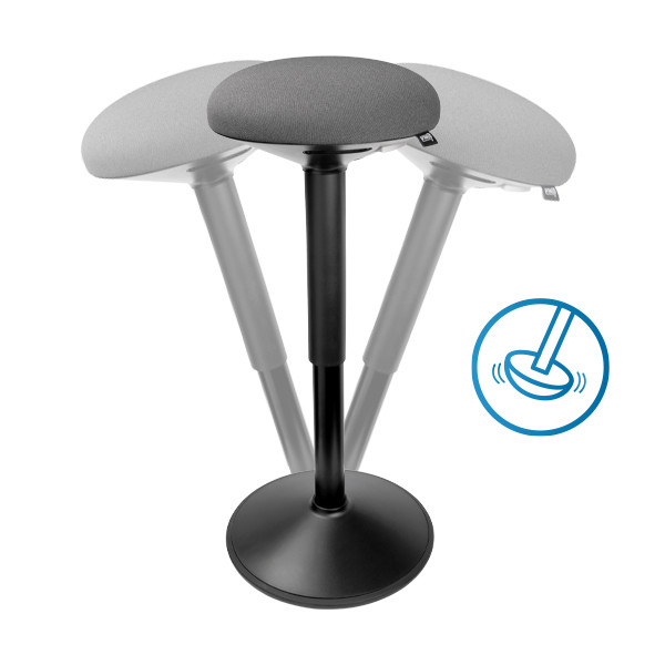 123encre tabouret rond ergonomique avec ressort à gaz (57 cm - 82 cm) - noir 390050 - 4