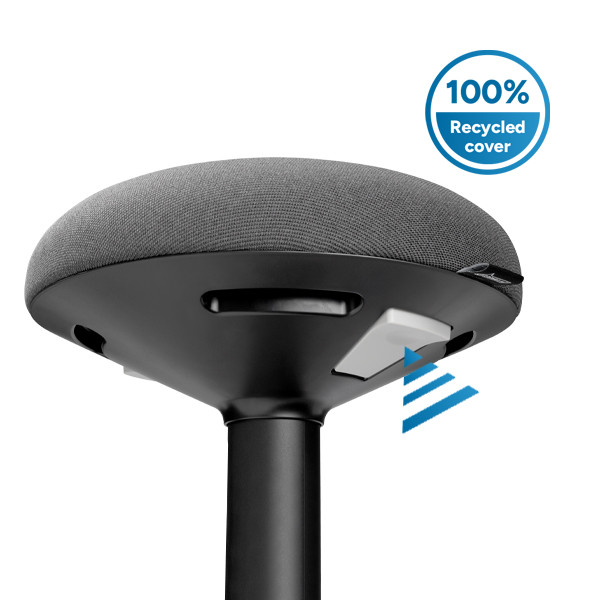 123encre tabouret rond ergonomique avec ressort à gaz (57 cm - 82 cm) - noir 390050 - 5