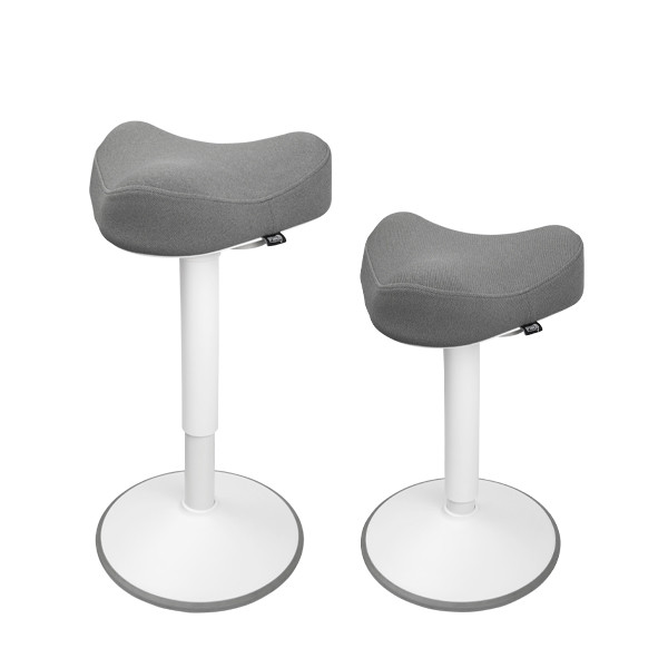 123encre tabouret triangulaire ergonomique avec ressort à gaz (48 cm - 65 cm) - blanc 390049 - 3