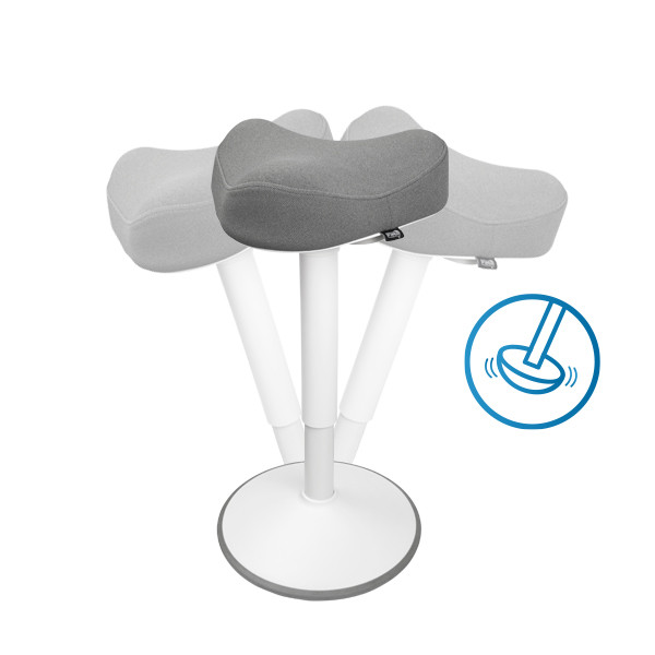 123encre tabouret triangulaire ergonomique avec ressort à gaz (48 cm - 65 cm) - blanc 390049 - 4