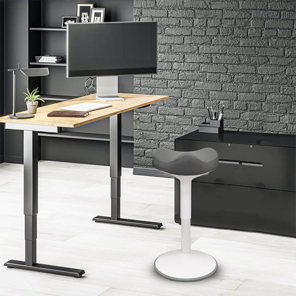 123encre tabouret triangulaire ergonomique avec ressort à gaz (48 cm - 65 cm) - blanc 390049 - 6