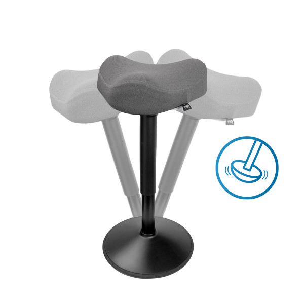 123encre tabouret triangulaire ergonomique avec ressort à gaz (48 cm - 65 cm) - noir 390048 - 4