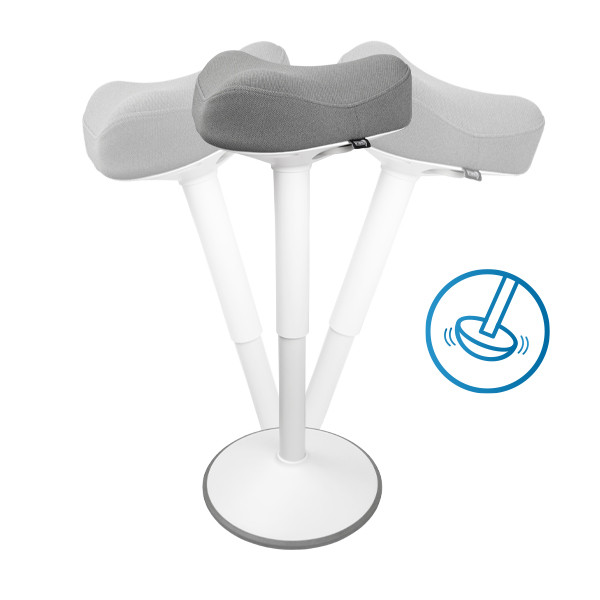 123encre tabouret triangulaire ergonomique avec ressort à gaz (58 cm - 83 cm) - blanc 390047 - 4