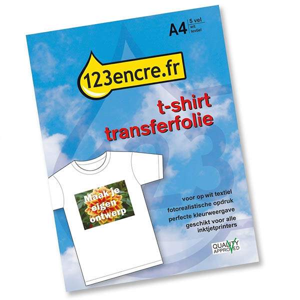 Film transfert pour T-shirt textile blanc (5 feuilles) 060800 - 1