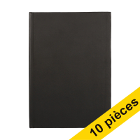 Offre : 10x Livre relié A5 ligné 80 feuilles - noir 301413