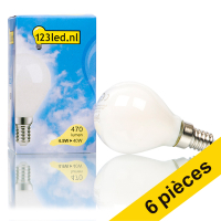 Offre : 6x 123led E14 ampoule LED à filament sphérique mat dimmable 4,5W (40W) LDR01533