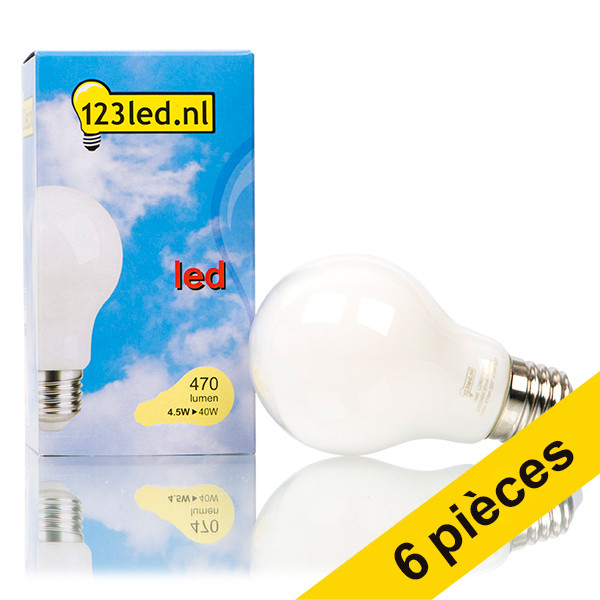 Offre : 6x 123led E27 ampoule LED poire mat dimmable 4,5W (40W) LDR01523 - 1