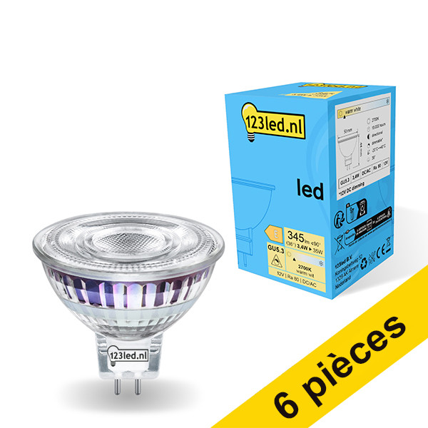 Offre : 6x 123led GU5.3 spot LED dimmable 3,4W (35W) LDR01749 - 1