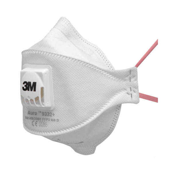 3M Aura 9332+ FFP3 NR D masque anti-poussière avec valve d'expiration (10 pièces) S3M00130 - 1