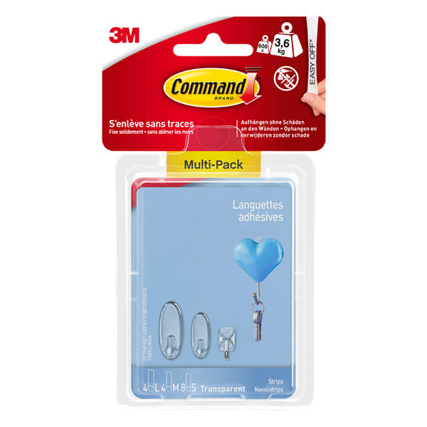 3M Command assortiment de bandes adhésives transparentes (16 pièces) 214558 - 1