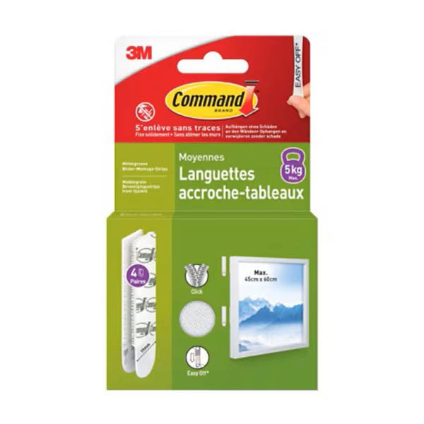 3M Command bandes de cadre photo autocollantes de moyen format (4 pièces) - blanc 214549 - 1