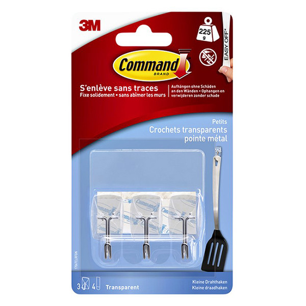 3M Command crochets en fil métallique autocollants 0,2 kg (3 pièces) 214512 - 1