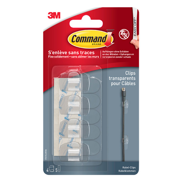 3M Command serre-câbles ronds transparents (4 pièces) 214554 - 1