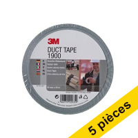 Offre: 5x 3M 1900 ruban adhésif toilé 50 mm x 50 m - argent