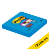 Offre : 12x 3M Post-it notes super collantes 76 x 76 mm - bleu électrique 280042 - 1