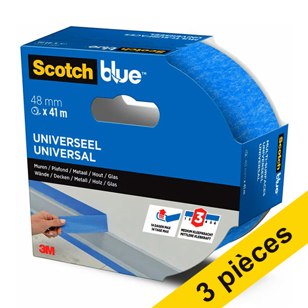 Offre : 3x ScotchBlue ruban de masquage multi-surfaces 48 mm x 41 m 280062 - 1