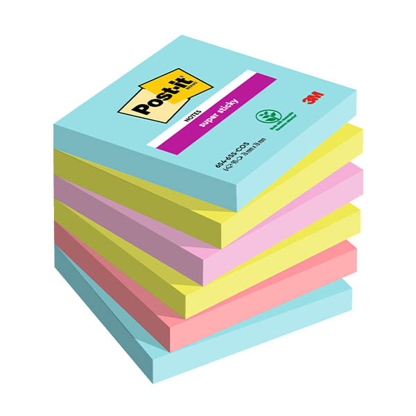 3M Post-It super sticky Cosmic 76 x 76 mm (6 pièces) 425607 - 1