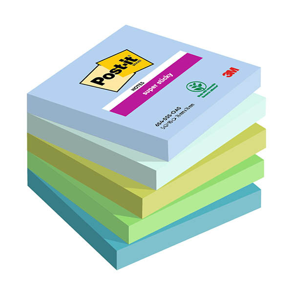 3M Post-It super sticky Oasis 76 x 76 mm (5 pièces) 425628 - 1