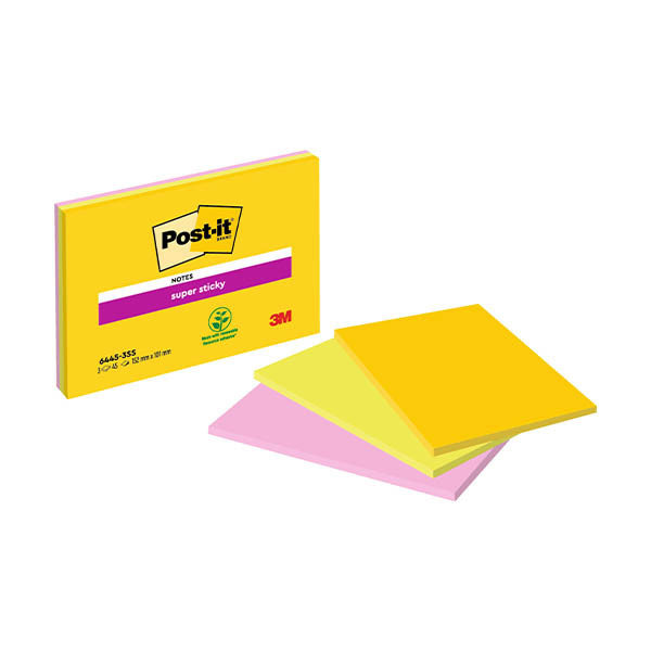 3M Post-It super sticky notes 101 x 152 mm (3 pièces) 425633 - 1