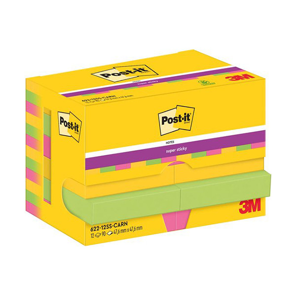 3M Post-it Super Sticky notes Carnival 47,6 x 47,6 mm (12 pièces) 201013 - 1