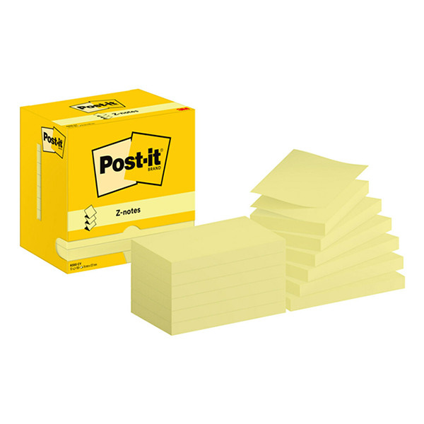 3M Post-it Z-notes 76 x 127 mm (12 pièces) - jaune 201007 - 1