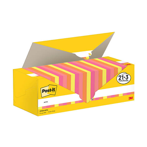 3M Post-it notes assorties 76 x 76 mm (24 pièces) - fluo 425626 - 1