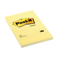 3M Post-it notes autocollantes lignées 102 x 152 mm - jaune 201465