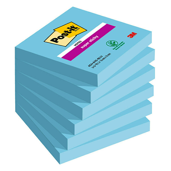 3M Post-it notes super collantes 76 x 76 mm - bleu électrique 201042 - 1