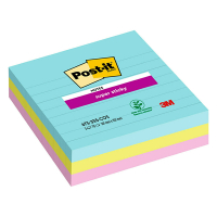 3M Post-it notes super collantes lignées Miami 101 x 101 mm (pack de 3) 201066