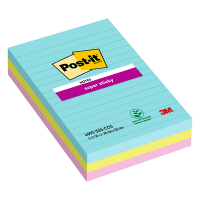 3M Post-it notes super collantes lignées Miami 101 x 152 mm (pack de 3) 201062