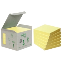 3M Post-it tour de mini-notes recyclées 76 x 76 mm (pack de 6) - jaune 201388