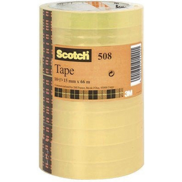 3M Scotch 550 ruban adhésif transparent 15 mm x 66 m (10 rouleaux) 214539 - 1