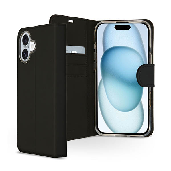 Accezz Wallet Softcase Bookcase iPhone 16 - noir 137729 - 1