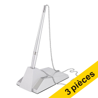 Offre : 3x Alco stylo à bille sur socle rectangulaire - argent