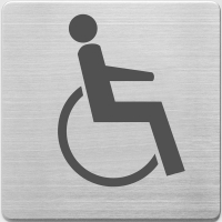 Alco pictogramme toilettes pour personnes handicapées en acier inoxydable (9 x 9 cm) 219062