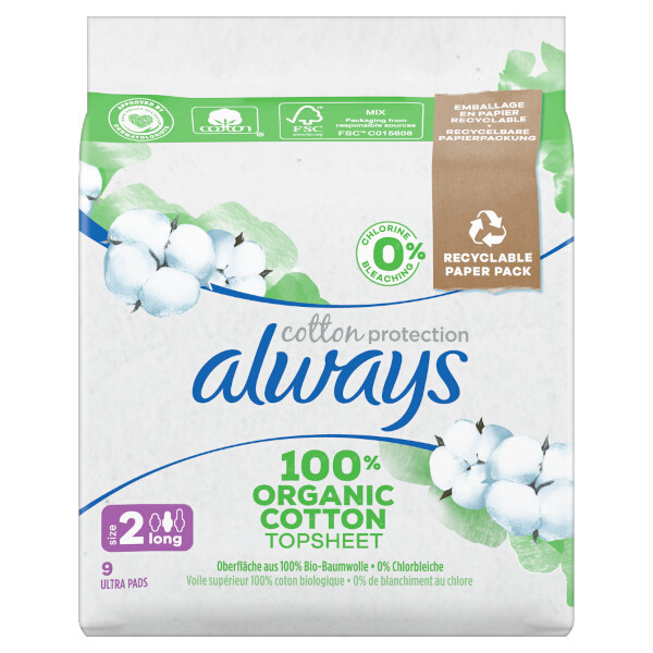 Always Cotton Protection serviette hygiénique size 2 long (9 pièces) SAL00109 - 1