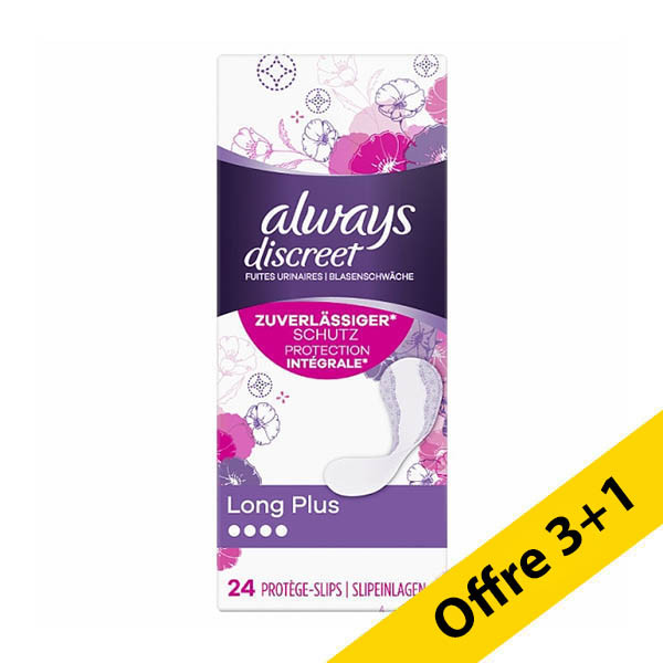 Offre : 4x Always Discreet protège-slip long plus (24 pièces) SAL01185 - 1