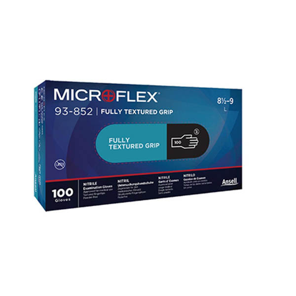 Ansell Microflex 93-852 gant nitrile non poudré taille 9½-10/XL (100 pièces) - noir SSA07137 - 1