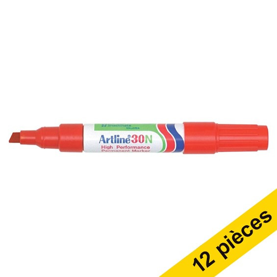 Offre : 12x Artline 30 marqueur permanent (2 - 5 mm biseautée) - rouge 238910 - 1