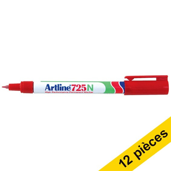 Offre : 12x Artline 725 marqueur permanent (0,4 mm ogive) - rouge 238916 - 1