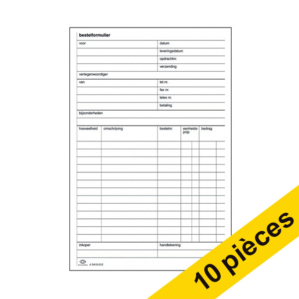 Aanbieding: 10x Atlanta bestelformulier zelfkopiërend met copystop (50 vel) 203103 - 1