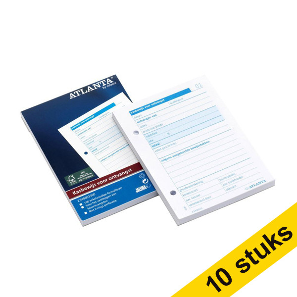 Aanbieding: 10x Atlanta kasbewijs voor ontvangst A6 (100 vel) 203109 - 1