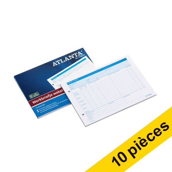 Aanbieding: 10x Atlanta werkbriefje A5 wekelijks (50 vel) 203130 - 1