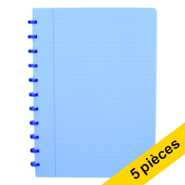 Offre : 5x Atoma Trendy cahier ligné A4 72 feuilles - bleu transparent 405308 - 1