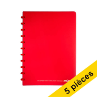 Offre : 5x Atoma Trendy cahier ligné A4 72 feuilles - rouge transparent