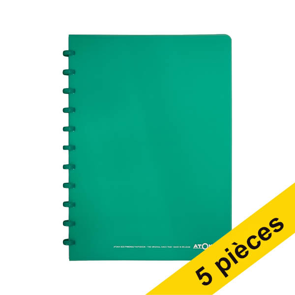 Offre : 5x Atoma Trendy cahier ligné A4 72 feuilles - turquoise transparent 405312 - 1
