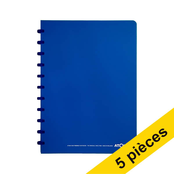 Offre : 5x Atoma Trendy cahier quadrillé A4 72 feuilles (4 x 8 mm) - bleu transparent 405318 - 1