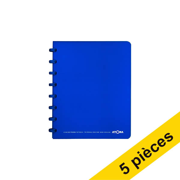 Offre : 5x Atoma Trendy cahier quadrillé A5 72 feuilles (4 x 8 mm) - bleu transparent 405303 - 1